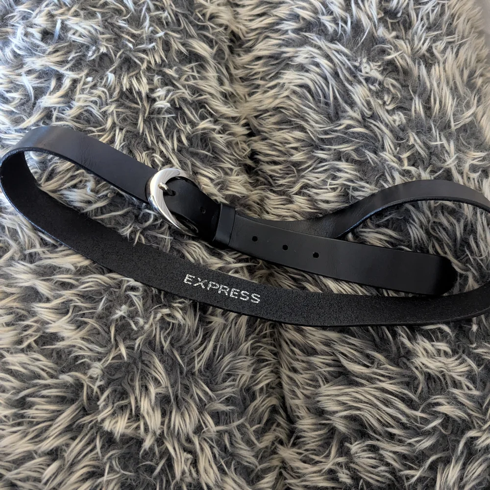 Vintage Express Black Genuine Leather Belt Made In Italy